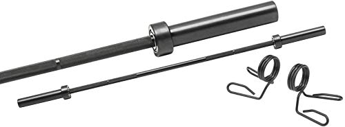 Bad Company Langhantelstange 152 cm 28mm Olympia schwarz- Langhantel ohne Gewichte mit Kugellager inkl. Federverschlüsse 50/51 mm - Hantelstange lang bis 300 kg belastbar