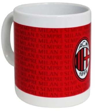 MILAN. Tazza Colazione Cilindrica Mug Gadget Rossonero Prodotto Ufficiale