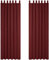 Deconovo Vorhang Verdunkelung Thermo Vorhänge Lärmschutz mit Schlaufen, 220x140 cm(HöhexBreite), Rot, 2er Set
