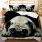 FANSU Bettwäsche-Set, Haustier Drucken Schlafzimmer Mikrofaser Bettwäsche Set 2/3 teilig - Kissenbezug + Bettbezug mit Reißverschluss Schließung (Mops,220x240cm)