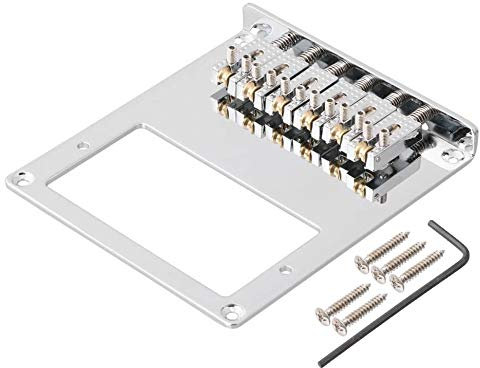 Senmubery Chevalet de Guitare Humbucker 6 Cordes à 6 Rouleaux pour Guitare Tele Telecaster (Chrome)