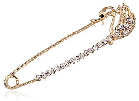 Kristall Schwan Brosche Anstecknadel Anstecker gold K47