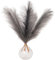 5 Artificial Grey Pampas Grass Stems (UK Company) - Small 44cm Faux Mini Pampas Grass Decor - Dried Flowers & Grey Bedroom Accessories