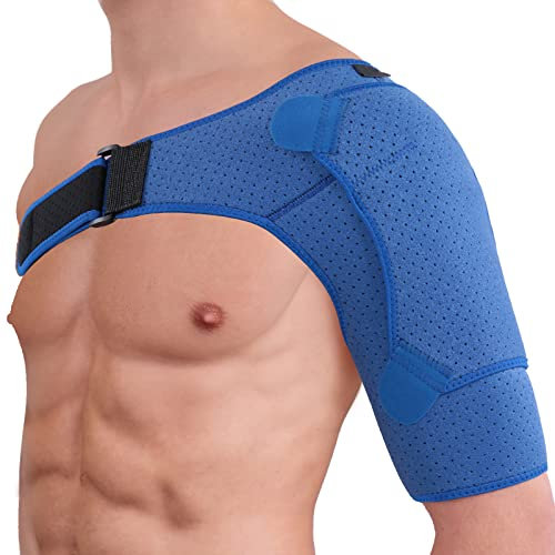Tutore Supporto Spalla per Destra e Sinistra, Compressione Fascia da Spalla Cuffia Rotatori Regolabile per Tendinite, Sollievo dal Dolore, Distorsione, Strappi, Borsite, per Uomo Donna