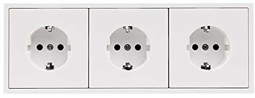 MC POWER - Steckdosen-Set | SHALLOW | Beginner 3S Profi | 4-teilig, Klemmanschluss, weiß, matt