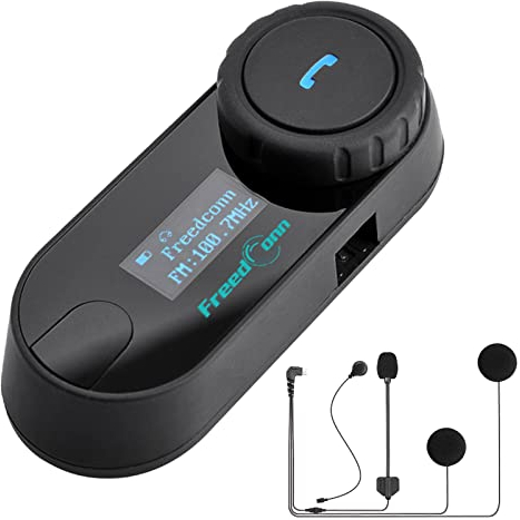 FreedConn Bluetooth Motorcycle Intercom Headset T-COM SC BT5.0 Helmet Intercom Headphone Motorbike Earphone Music Sharing Noice Cancellation for Bicyckes/3 Riders Pair/2600Feet with Hard/Soft Mic