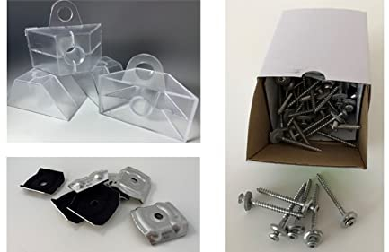 Befestigungs-Set aus Kalotten Abstandhalter Spenglerschrauben Trapez Profil Wellplatten (Trapez Profil 70/18, Kalotte | Abstandhalter | Schraube 4,5x45mm)