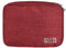 ACOPTON Travel Electronics Organizer, Waterproof Cable Organizer Bag for Electronic Accessories Double Layer Large Shockproof Cable Storage Bag for Cord, Power Bank, Tablet (Red)