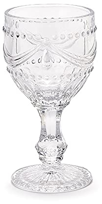 Nada Home Calici da Acqua Bicchieri Nuvole di Stoffa Shabby Chic in Vetro 6pz h16,5cm 5288