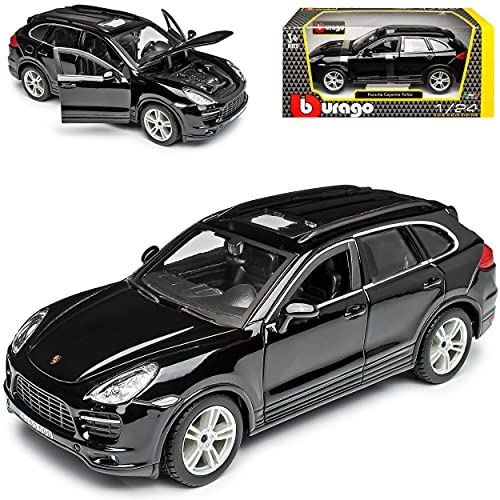 Bburago Porsche Porsche Cayenne Turbo Typ 92A Schwarz II 2. Generation Ab 2010-2017 1/24 Bburago Modell Auto