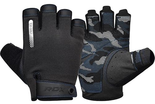RDX Gym Training Gloves T2 Half Blue-XL