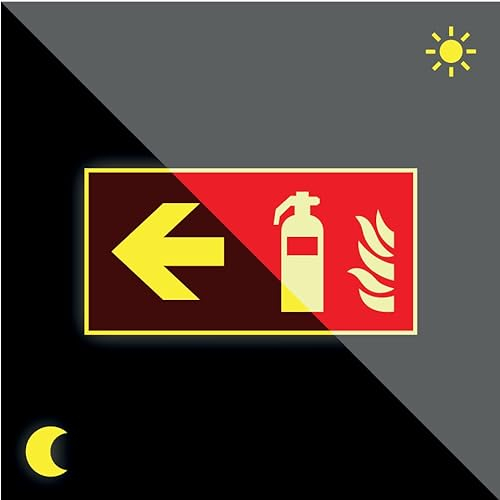 Schild | PERMALIGHT power langnachleuchtend Brandschutzschild Feuerlöscher links, ASR/ISO, Kunststoff, 300x150mm