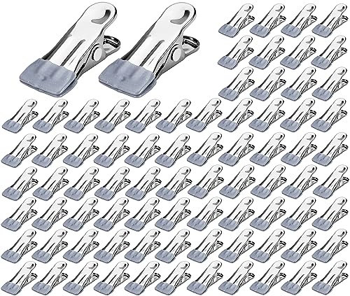 Lot de 80 pinces à linge multifonctionnelles en acier inoxydable pour piscine hors sol, serviette à ressort