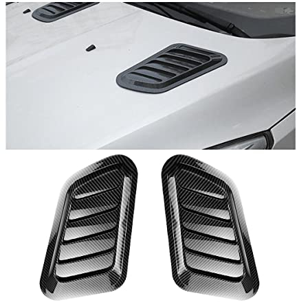 CGEAMDY Auto ABS Dekorative Luftstrom Ansaugschaufel, Turbo Motorhaube Entlüftungsabdeckung Haube, Motorhaube Luftentlüftung Modifiziertes Zubehör (Karbonschwarz)