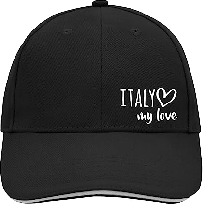 huuraa Cappy Mütze Italy My Love Geschenk Kappe Black/Light Grey Italy Geschenkidee