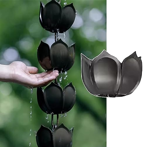 NUNETH Regenkette Kunststoff-Regenkette für Dachrinne, ABS-Fallrohre Regenketten Regenfänger Im Freien, Lotus-Regenwasserumlenker für Die Gartendekoration, 8/8,5/9,2 Fuß (Size : 1m/3.3 ft)