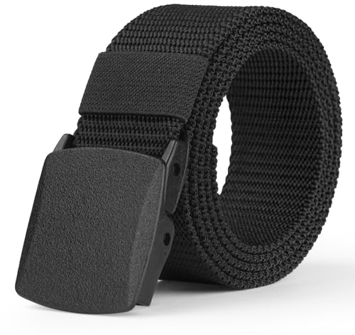 Aomig Arbeitsgürtel Herren, Verstellbarer Nylon Stoffgürtel Koppelgürtel für Männer und Frauen, Outdoor Stoff Tactical Belt, Schnellverschluss-Taktikgürtel, Gürtel Ohne Löcher