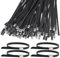 Faankiton 200 Pièces Attaches Câbles en Acier Inoxydable Autobloquantes Robustes, Attache Câbles en Métal, Collier de Serrage en Acier, Serrage de Attaches Câbles (4.6 * 200mm, Noir)