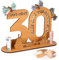 Alftek Geldgeschenke Geburtstag, Geschenkideen 30 Geburtstag Mann/Frau, Wooden Sign Guest Book Birthday mit LED Lichterkette Ständer Und Kerzenhalter Dekoration Geburtstagsgeschenk