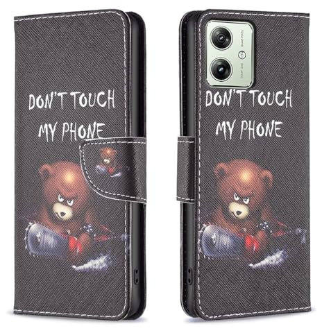 Wigento Für Motorola Moto G54 Kunstleder Handy Tasche Book Motiv 1 Schutz Hülle Case Cover Etui Neu