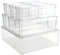 HAKZEON 10 Pack Clear Fridge Storage Containers with Lids, Stackable Fridge Storage Boxes with Drain Holes, Plastic Freezer Organisers Refrigerator Storage Bins Set for Kitchen, Pantry, Cabinet