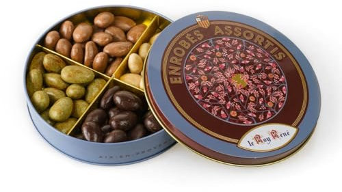 LE ROY RENÉ Epicerie Fine - Coffret assortiment d'enrobés au chocolat, boite tradition métal 230g.