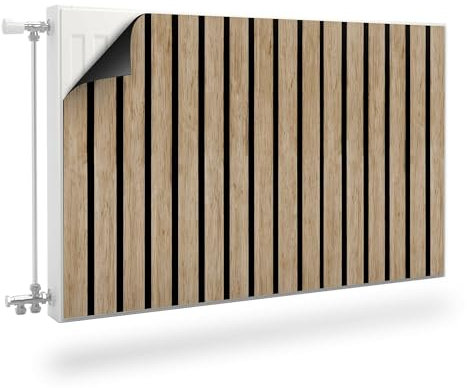 Muralo Radiator Cover, Magnetic Radiator Cover for Panel Radiators Made of Steel or Sheet Metal - Odourless and Safe for Health - Wooden Slats Width 100 cm x Height 60 cm