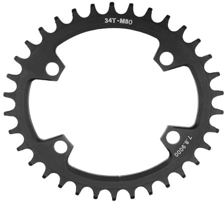 EMSea Cadena ovalada negra para bicicleta, 96 BCD 34T, anillo de cadena simple para bicicleta de montaña