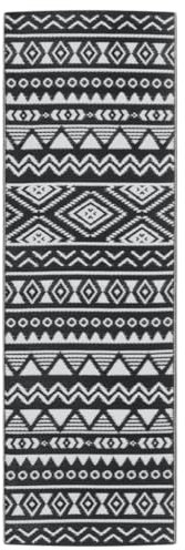 vidaXL Outdoor Teppich, Gartenteppich Beidseitig, Balkonteppich Terrassenteppich UV-beständig, Läufer Teppich für Balkon Terrasse, Schwarz 80x250cm PP