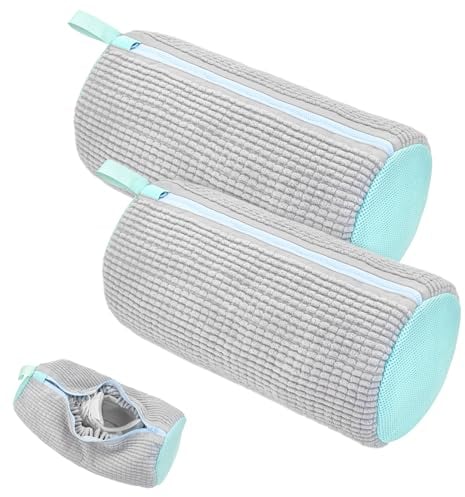 2 Pezzi Sacchetti per Scarpe Lavanderia Sacchetto Lavatrice Scarpe Borse per Bucato con Cerniera e pulizia a 360° Della Lanugine Riutilizzabile Proteggi Scarpe e Lavatrice Pulizia Efficiente (Grigio)