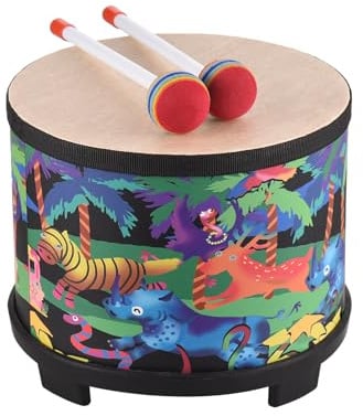 Btuty Bodentrommel, Percussion-Instrument, Bodentrommel für Geburtstagsgeschenk, Bongo-Bodentrommeln mit 2 Trommelschlägeln, Musikinstrument