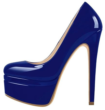 MissHeel Damen Plateau Pumps High Heels mit Stiletto Absatz Lack