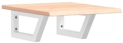 Gecheer Mensola,Ripiano,a Parete per Lavabo,Lavandino,in Legno Massello di Rovere,60x40x2 cm,Porta Lavabo Sospeso in Legno Massello,Porta Lavandino in Legno,Sottolavabo Sospeso da Bagno