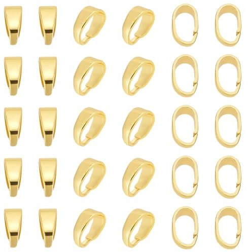 HOBBIESAY 30 chiusure a scatto dorate con gancio a scatto per collane, chiusure per ciondoli, chiusure in metallo, connettori per piccoli ciondoli per collane fai da te, bracciali, creazione di