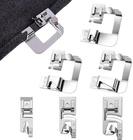 6 Stück Nähfüsse,Nähfüße Für Nähmaschine,4/8, 6/8, 8/8 3mm/4mm/6mm Nähfuß Nähmaschine Saumfuss,Rollsaumfuss Für Nähmaschine,Nähzubehör Für Nähmaschine, Nähmaschinen Für Brother Singer, W6,Janome