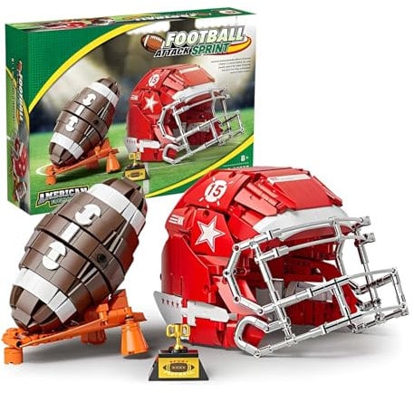American Football Bausteine Bausatz, Fußballstadion Spielzeug Klemmbausteine für Fußballfans und -Spieler, Kreatives Geschenk für Kinder ab 8 Jahren und Erwachsene (1038Stück)
