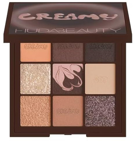 HUDA BEAUTY Original Creamy Eyeshadow Palette | Obsessions 9 Lidschatten Palette | 8,22 Gramm / 0,28 oz | by BELLA | (NEUTRAL BROWN CREAMY Obsessions, 1 Stück (1 Pack))