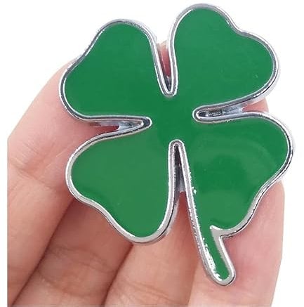 Adesivo in metallo 3D, quadrifoglio, cromato, per auto, 4,2 x 3,4 cm