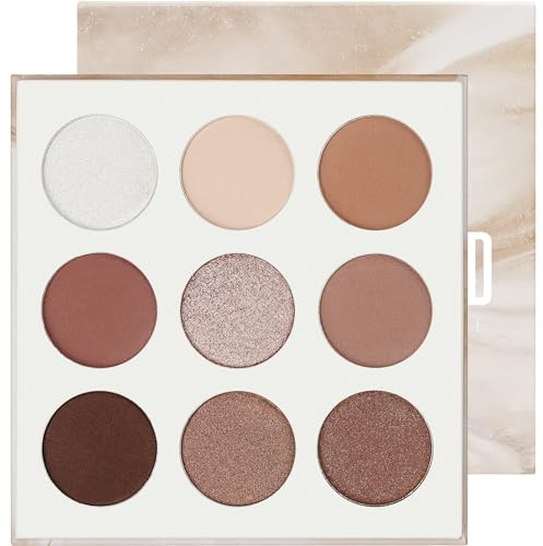 docolor Neutral Eyeshadow Palette 9 Colors, Cool-Toned Nude Brown Eyeshadow