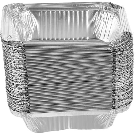 KICHOUSE 100pezzi Teglie Monouso in Alluminio Da Teglie Da Usa e Getta Impilabili Per Barbecue e Trasporto Alimenti Resistenti Alte Temperature