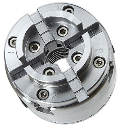 Mandril de torno, Portabrocas de desplazamiento de 4 , plato torno de madera de 100mm, cromado, 4 mandíbulas, rosca M33 autocentrante, llave H8 H3, herramientas for máquinas de carpintería Para torno