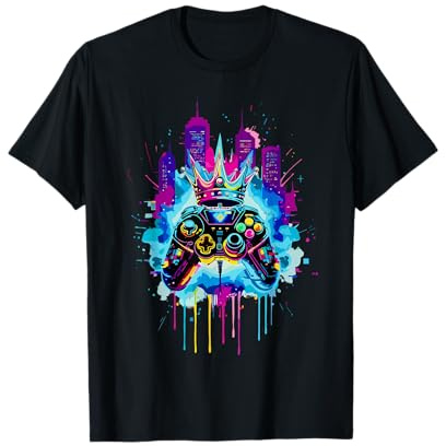 Gaming Controller Cyberpunk Street Art Zocker T-Shirt