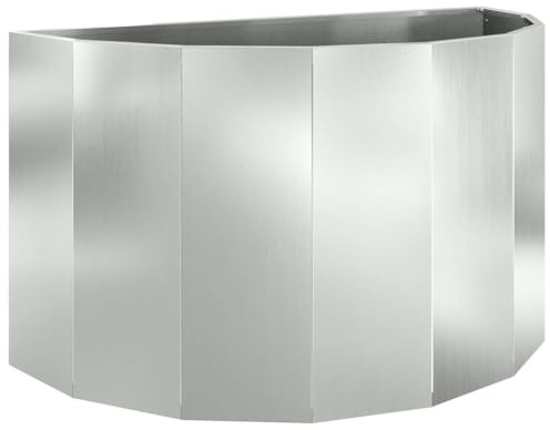 vidaXL Pflanzkübel Silber 90 x 45 x 50 cm Verzinkter Stahl, Gartenpflanzer, Stahl Pflanzer, Deko für draußen, langlebiger Container, Gewächshaus Akzent, Terrasse Topf