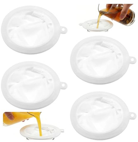 YIZWINS 4 Stück Likörfilter,Weinfilter,Nylon Sieb Fein,Saftfilter,200/300/400/450 Mesh Küchensieb,Feines Sieb Filter,Kunststoff Feinmaschiger Filter Für Die Filterung Von Milch,Saft,Wein,Sojamilch
