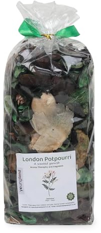 Youngland London Potpourri Jasmine Scented Garnish 200gm Natural Dried Flower Vase Filler with FREE 10ml Fragrance Oil Bottle Luxury Aromatherapy & Home Fragrance Gift