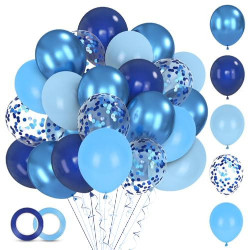 Alaoo 60 Stück Helium Luftballons Dunkelblau, Latex Bunte Luftballons | Luftballons Geburtstag für Hochzeit Ballongirlande Oder Ballonbogen als Party,Geburtstags,Hochzeit,Babypartydekoration