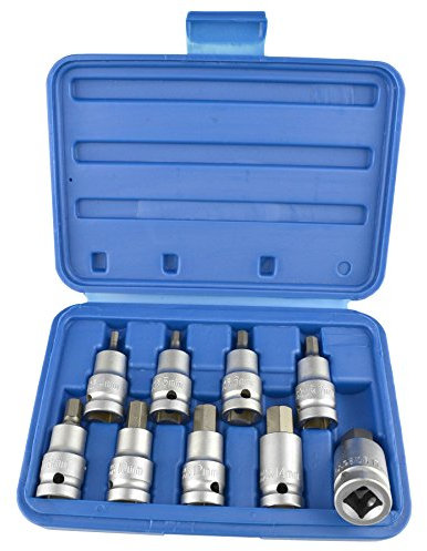 1/2 Drive Hex Key Bit Ratchet Socket Set 4mm - 17mm 9pc Hex Allen Alan TE739