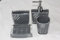 amara-global Designer Bad Set 4 TLG. Badezimmer Seifenspender WC Mit Strasssteinen 4 Farben (GRAU)