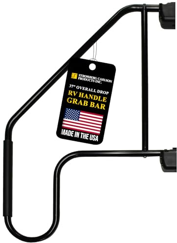 Stromberg Carlson AM-533 Lend-A-Hand Extended Assist Rail - RV Handrail, RV Handle Grab Bar by Door, Camper Hand Rail, RV Step Handrail, Trailer Door Handle, Grab Handle, 37 Overall Drop, Black