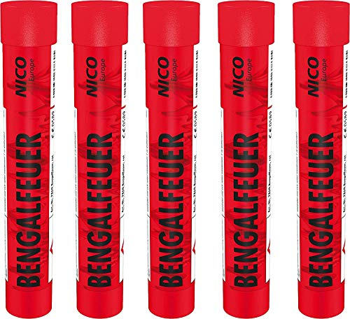 10 Bengalfeuer rot Nico Feuerwerk Bengalos von Aktivhandel